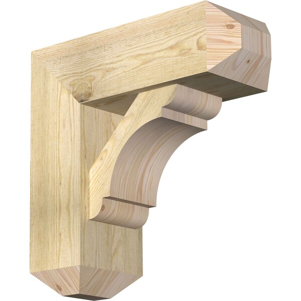 Ekena Millwork Olympic Craftsman Rough Sawn Bracket w/ Offset Brace, Douglas Fir, 8"W x 22"D x 22"H BKT0806X22X22OLY04RDF - main